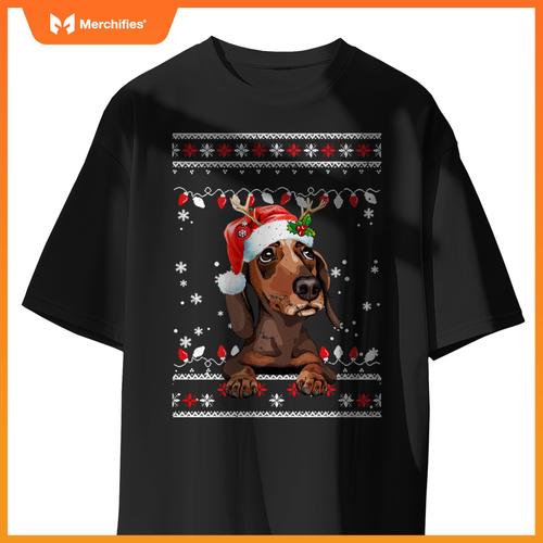 Cute Dachshund Christmas Sweater for Dogs Lover T-Shirt
