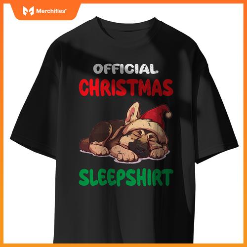 Cute German Shepherd Dog Official Christmas Sleepshirt T-Shirt