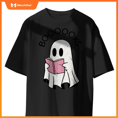 Cute Ghost Book Reading Halloween Books Lover Teacher