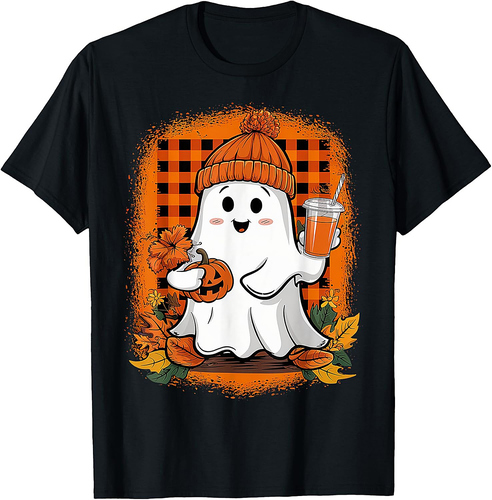 Cute Ghost Fall Pumpkin Halloween Gifts For Men Women Kids T-Shirt