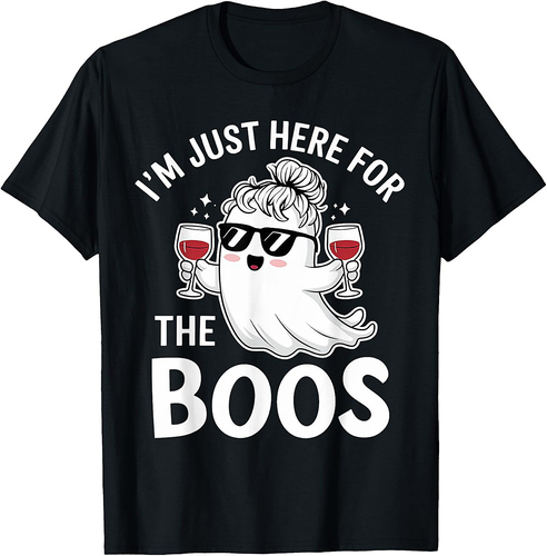 Cute Ghost Halloween Design – I’m Just Here for the Boos T-Shirt