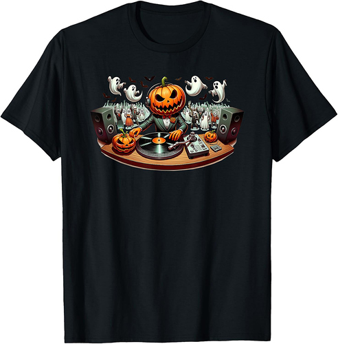 Cute Halloween Pumpkin DJ For Kids and Halloween Lovers T-Shirt