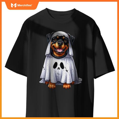 Cute Halloween Rottweiler Dog as Ghost Dog Owner Dogs T-Shirt