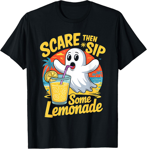 Cute Summerween Ghost Funny Beach Halloween T-Shirt