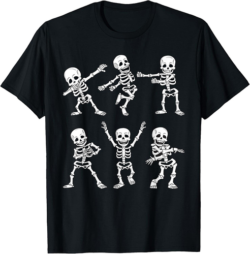 Dancing Skeletons Dance Challenge Boys Girl Kids Halloween T-Shirt