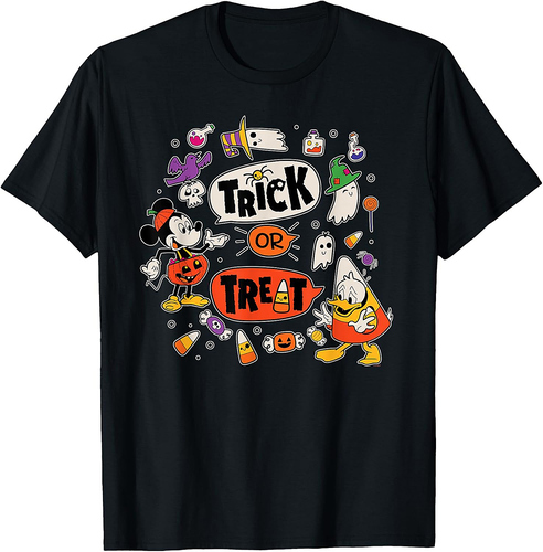 Disney Mickey Mouse Donald Duck Trick or Treat Halloween T-Shirt