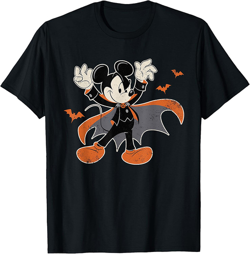 Disney Mickey Mouse Spooky Dracula Costume Halloween T-Shirt