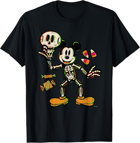 Disney Mickey Mouse Trick & Treat Skeleton Costume Halloween T-Shirt