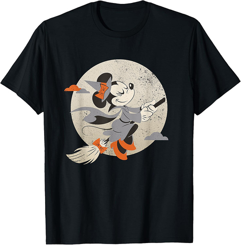 Disney Minnie Mouse Flying Witch Costume Halloween T-Shirt