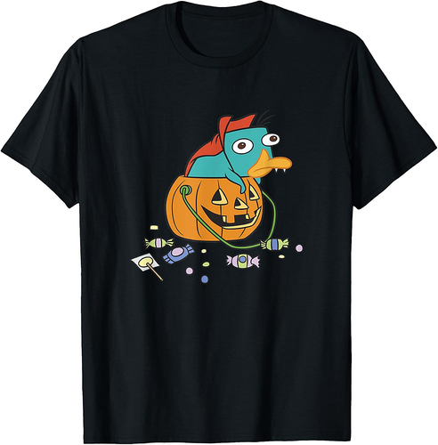 Disney Phineas And Ferb Halloween Vampire Perry The Platypus T-Shirt