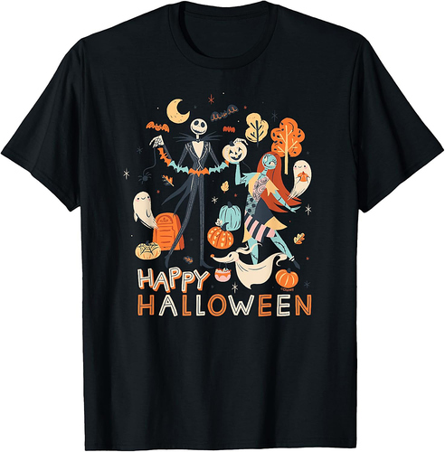 Disney The Nightmare Before Christmas Jack & Sally Halloween T-Shirt