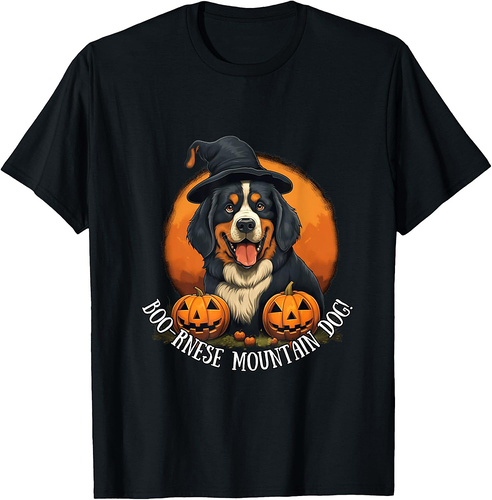 Dog Halloween Bernese Mountain Dog Pumpkin Shirt T-Shirt for Men Women Kids
