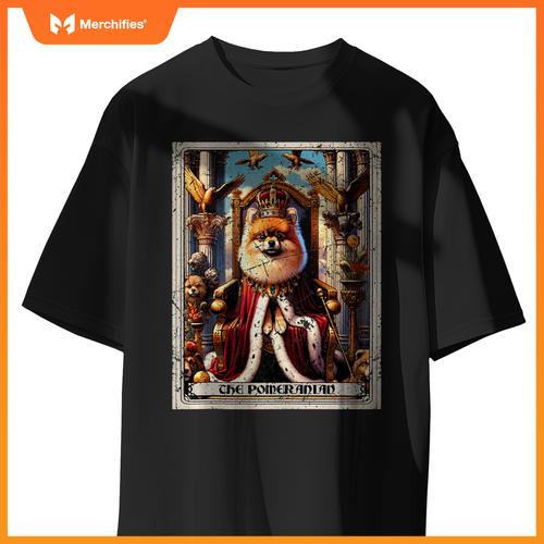 Dog Tarot Card Emperor Empress King Queen Pomeranian T-Shirt