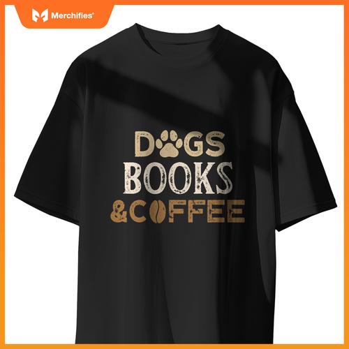 Dogs Books & Coffee T-Shirt