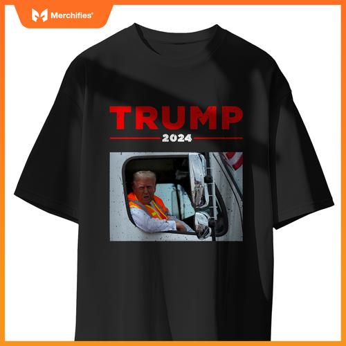 Donald Trump Rides In Garbage Truck Shirt Garbage Tee Trump T-Shirt