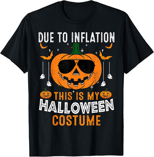 Due To Inflation This Is My Halloween Costume Funny Pumpkins T-Shirt