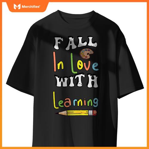 Fall In Love With Learning Retro Autumn Teacher Thanksgiving