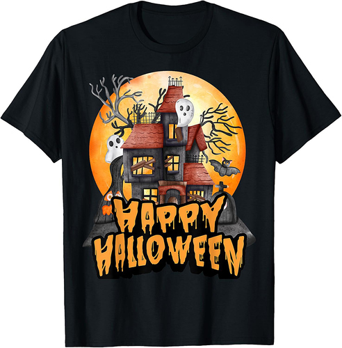 Fall season happy Halloween spiders skulls and bats T-Shirt