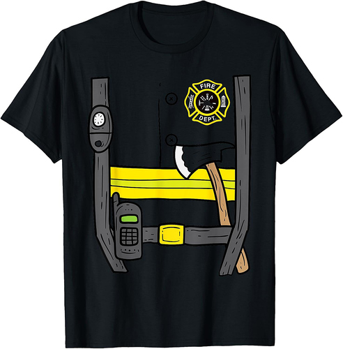 Firefighter Fireman Easy Lazy DIY Halloween Costume Boys T-Shirt