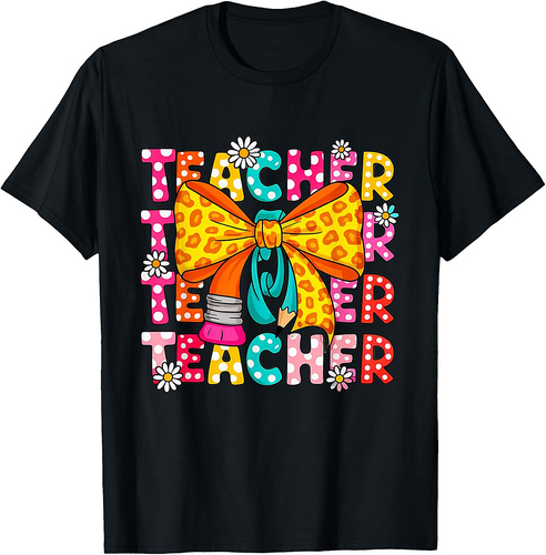 First Day Of School Teacher Coquette Pencil Back To School T-Shirt