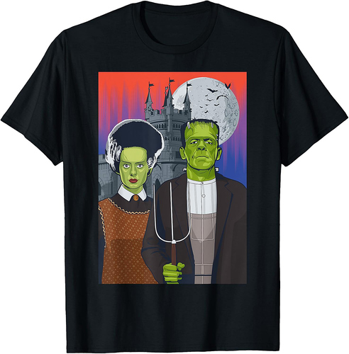 Frankenstein American Gothic Parody Halloween Monster T-Shirt
