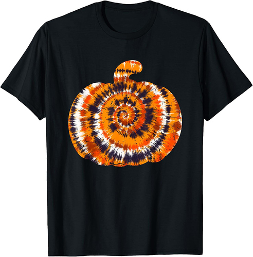 Fun Halloween Tie Dye Pumpkin - Hippie Aesthetic Artwork T-Shirt