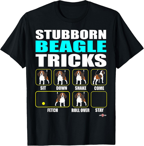 FunBeagle T-shirt  Stubborn Beagle Tricks  Beagle Gift T-Shirt