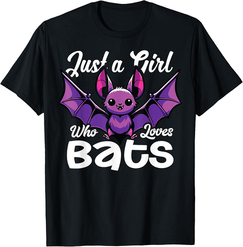Funny Bat Just a Girl Who Loves Bats Lover Halloween T-Shirt