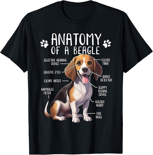 Funny Beagle Anatomy Of A Beagle Dog Owner Cute Pet Lover T-Shirt