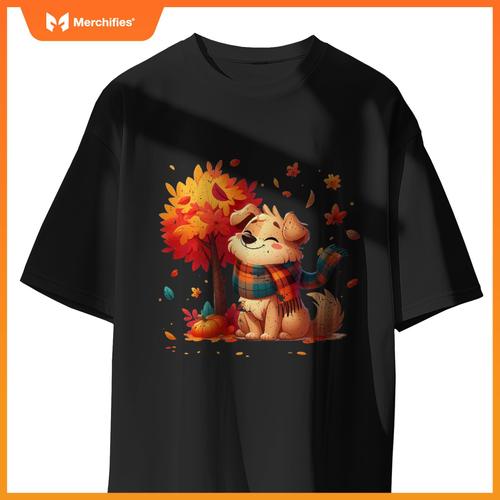 Funny Fall Graphic It's Fall Y'all Dog Leaf Fall Thanksgivin T-Shirt