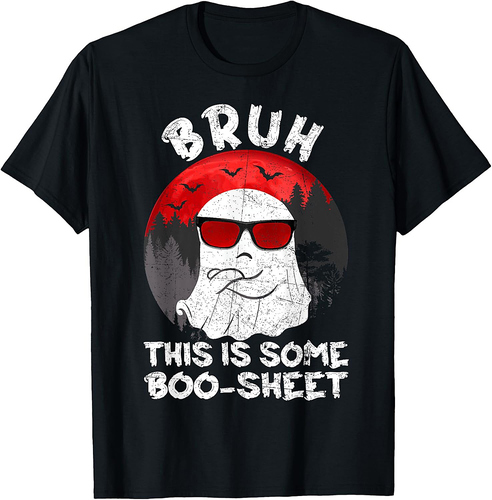 Funny Ghost Halloween humor Bruh this is some boo sheet T-Shirt