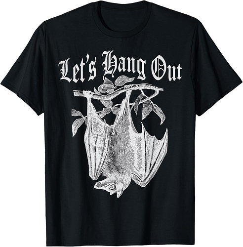 Funny Halloween Bat Let's Hang Out T Shirt