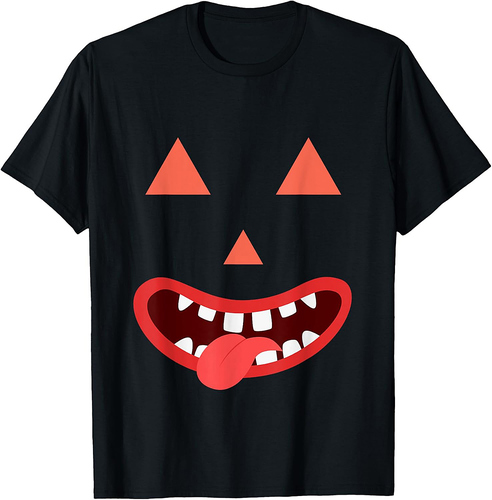 Funny Halloween Smiling Jack O Lantern Pumpkin Face T-Shirt