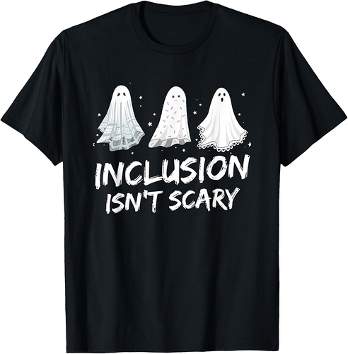 Funny Halloween ghost Spooky Teacher Inclusion Isn't Scary T-Shirt