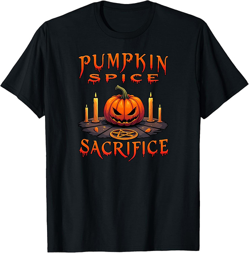 Funny Pumpkin Spice Sacrifice Witchy Halloween Delight T-Shirt