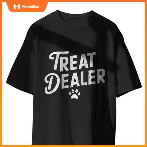 Funny Saying Treat Dealer Dog Lover Dogs Mom Joke Women Men Raglan Baseball Tee