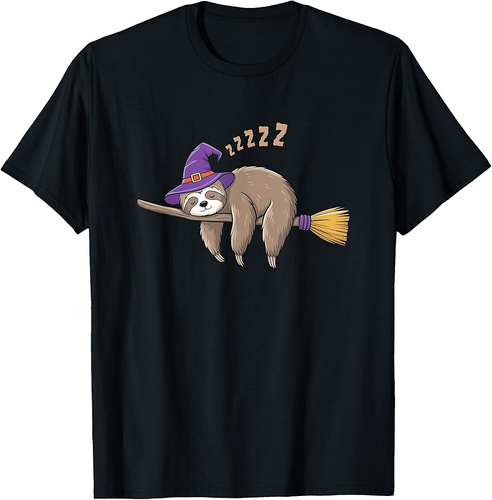 Funny Sloth Meme Halloween Sloth witch costume for Halloween T-Shirt