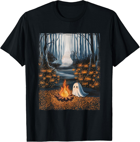 Ghost Campfire Aesthetic Halloween T-Shirt