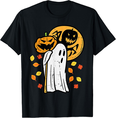 Ghost Pumpkin Moon Fall Halloween Costume Men Women Kids T-Shirt