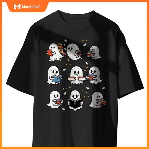 Ghosts With Books Library Halloween Men Women Kids Teacher