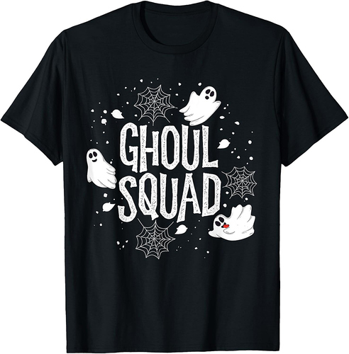 Ghoul Squad Halloween Crew Ghost Kids Boys Friends Outfit T-Shirt