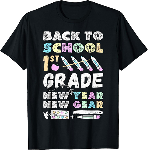Girl 1st Grade, Back To School, 1st Grade School Supplies T-Shirt