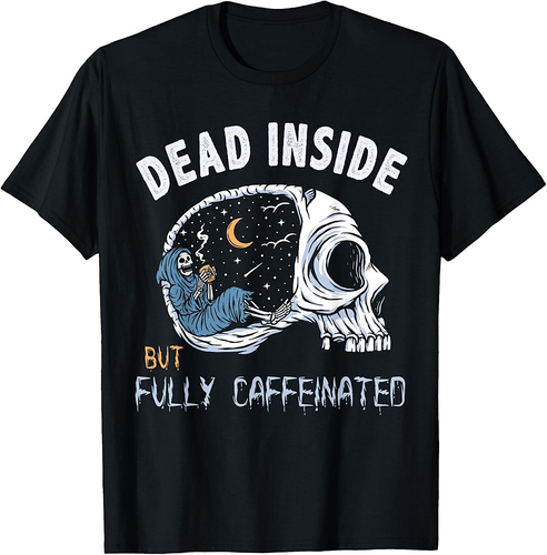 Halloween 2021 Dead Inside But Caffeinated Coffee Lover T-Shirt