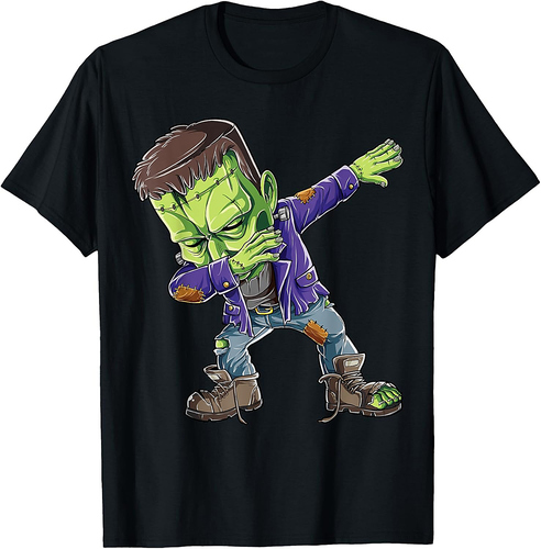 Halloween Boys Men Dabbing Frankenstein Monster Zombie Dab T-Shirt