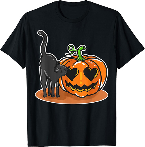 Halloween Cat Pumpkin Love T-Shirt
