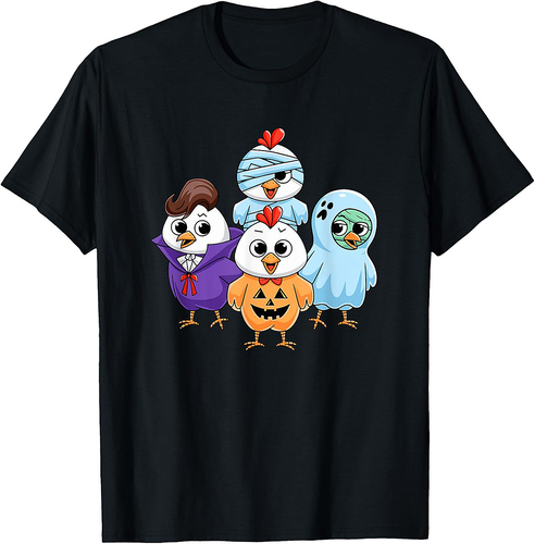 Halloween Chicken Ghost Vampire Mummy Trick Or Treat T-Shirt