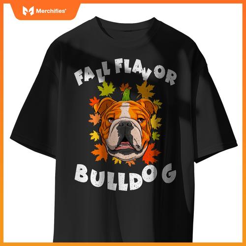 Halloween English Bulldog Fall Pumpkin Funny Cute Autumn T-Shirt