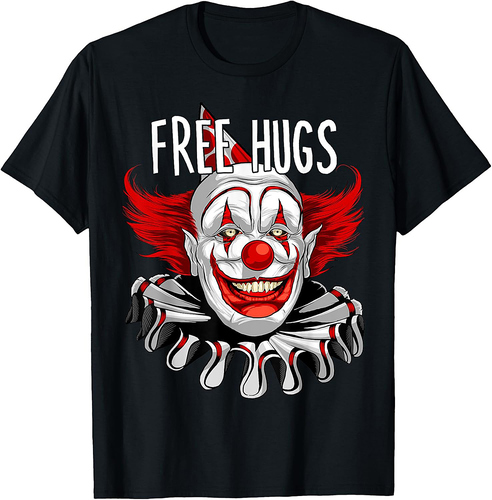 Halloween Free Hugs Scary Creepy Clown Vintage Poster T-Shirt