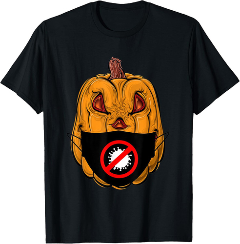 Halloween Funny Jack-o-lantern Pumpkin with face mask T-Shirt