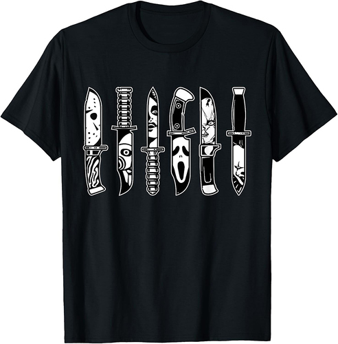 Halloween Horror Movie Characters In Knives Scary Halloween T-Shirt